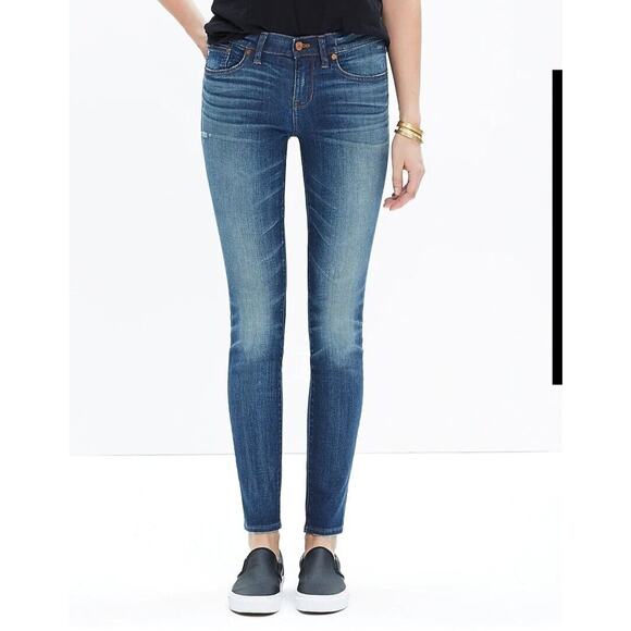 Madewell Skinny Skinny Ankle Jeans Size 25x28 Medium Blue Stretch Denim - Picture 2 of 8